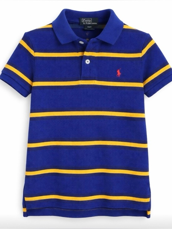 Polo Ralph Lauren Other - Polo Ralph Lauren Boys 4/4T Short Sleeve Polo Shirt Royal Blue Gold Stripes Pony